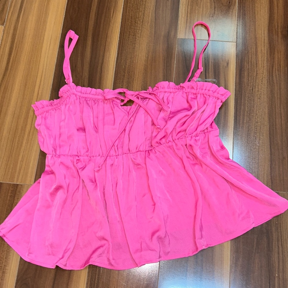Medium American Eagle smocked hot pink babydoll top